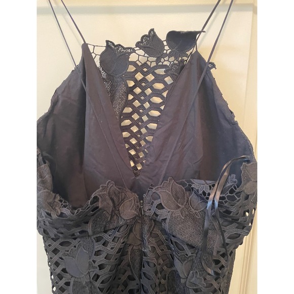 Alice McCall Size 12 Black Lovelight Dress Lace Crochet Fishtail Midi - Picture 10 of 10